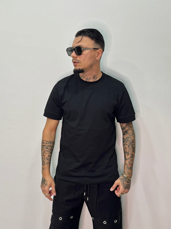 SHIRT BASIC BLACK MEZZO COLLO