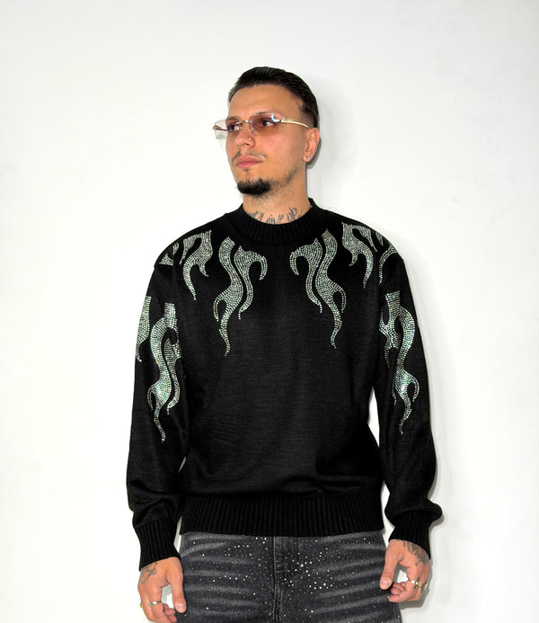 MAGLIONCINO FIAMME STRASS 2 colori