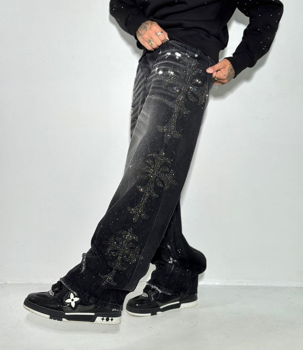 Jeans strass croce limited