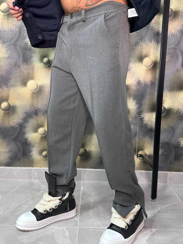 Pantalone con zip grigio