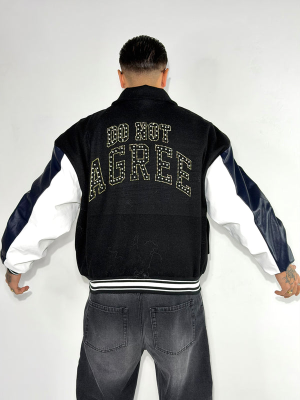 BOMBER CON STRASS E INSERTI IN PELLE