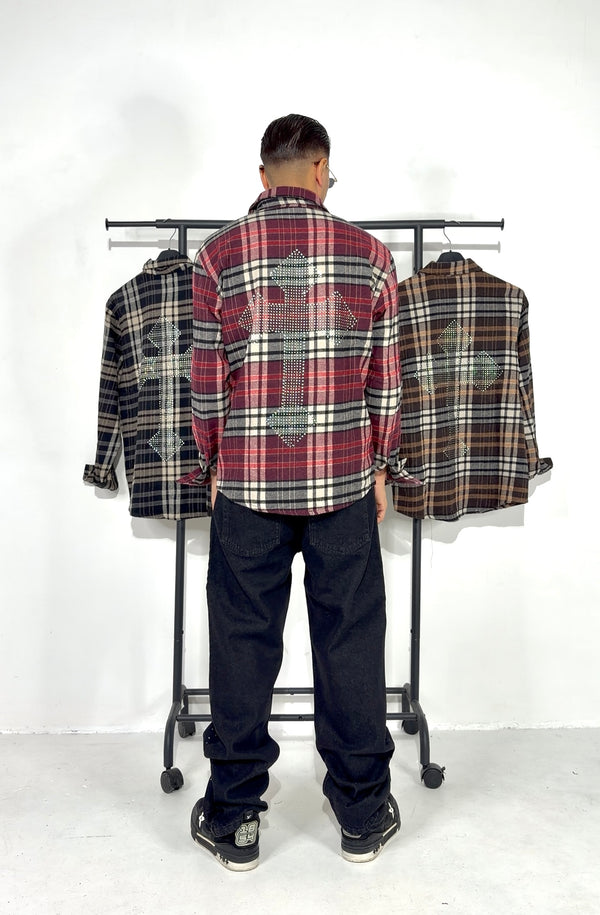 CAMICIA CROCE CON STRASS 3 colori